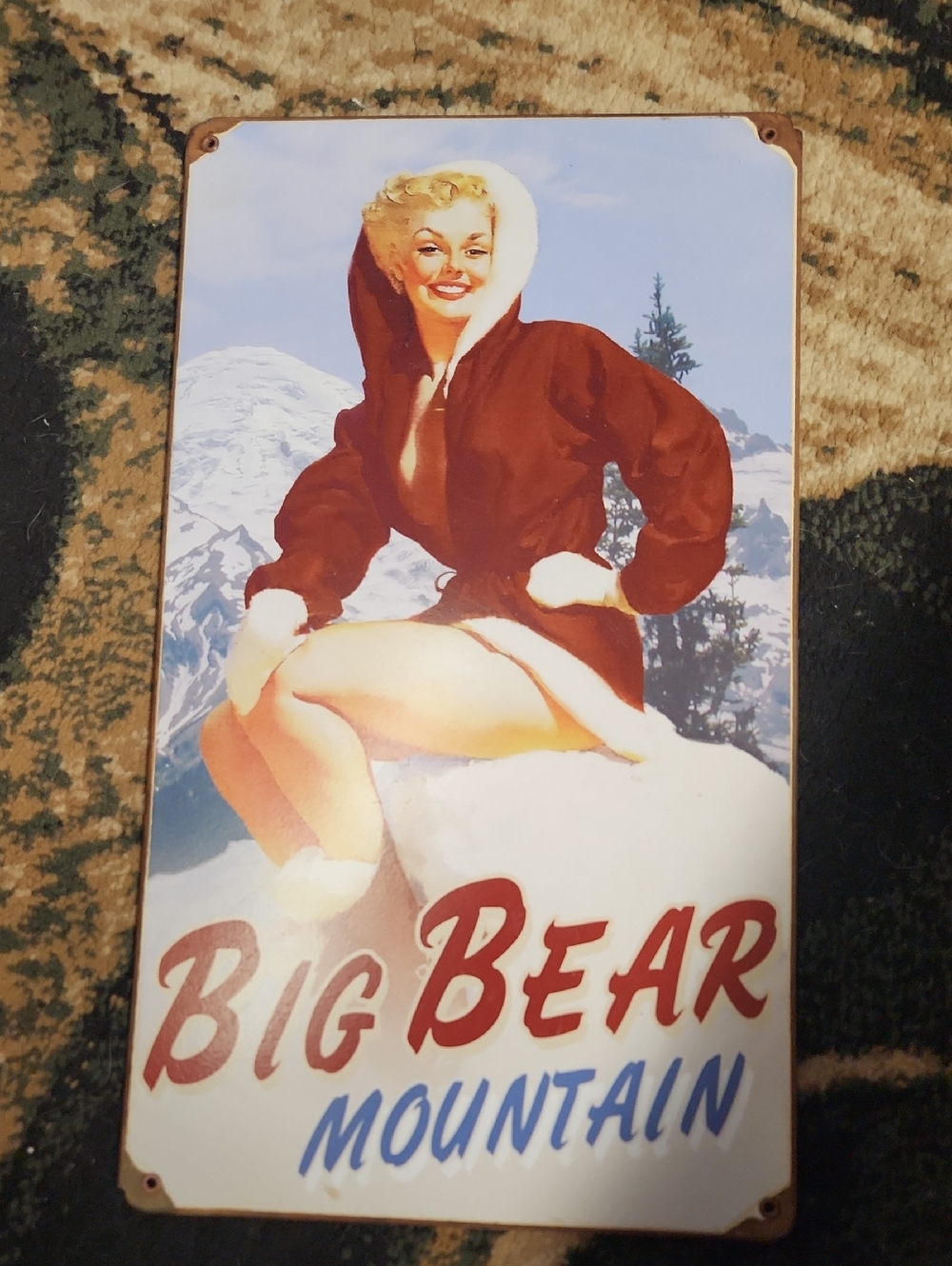 Big Bear Mountain Pinup Metal Sign –